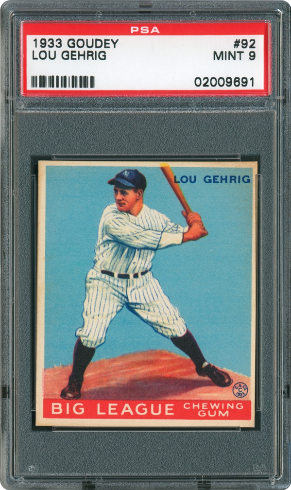 Lou Gehrig big league chewing gum card